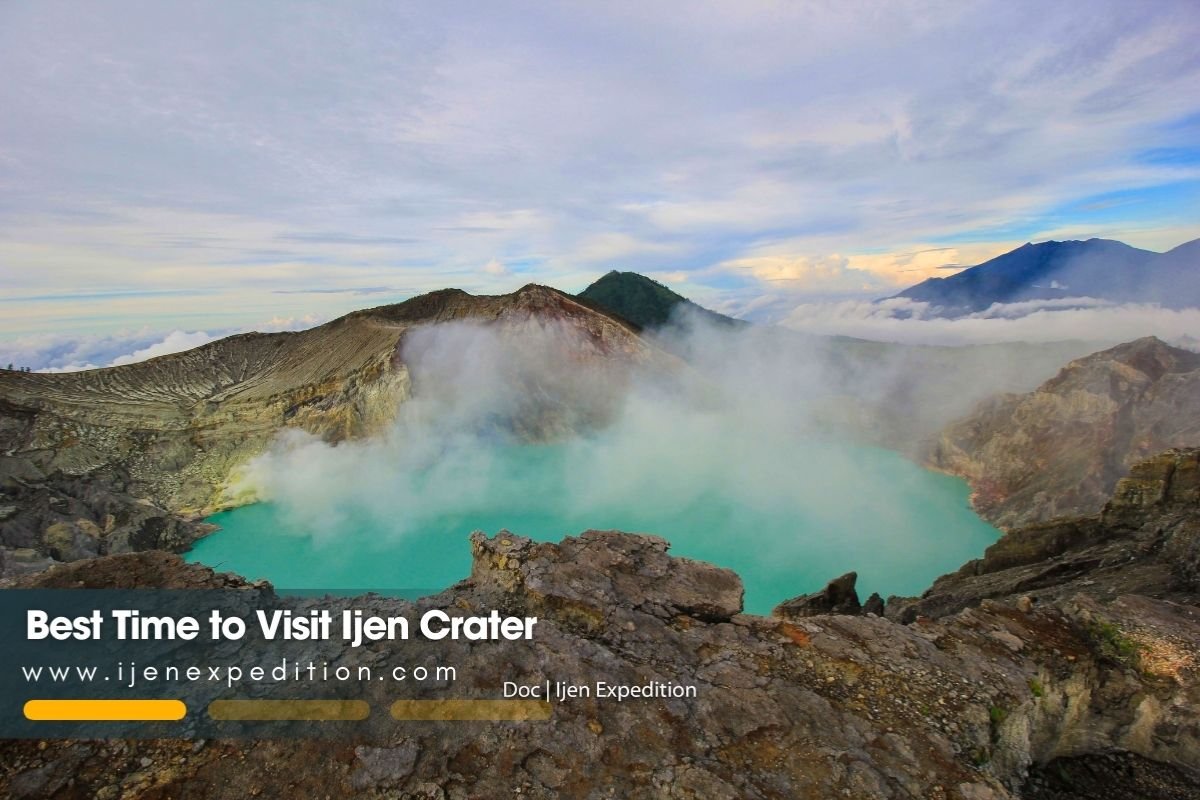 Clear hiking trail at Ijen Crater during the dry season