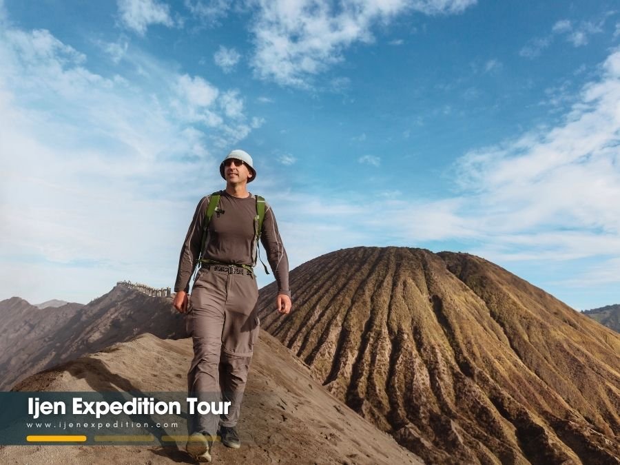 Walking to Mount Bromo crater as part of Bromo Ijen Tour 3D2N itinerary