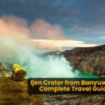 Ijen Crater from Banyuwangi with blue fire phenomenon in East Java Indonesia