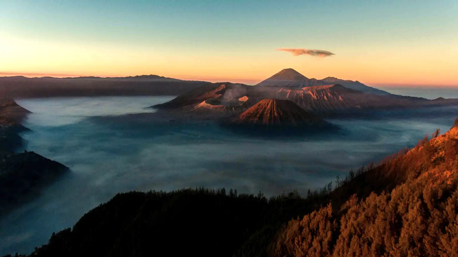 Travelers exploring the volcanic landscape of East Java including Mount Bromo and Ijen Crater